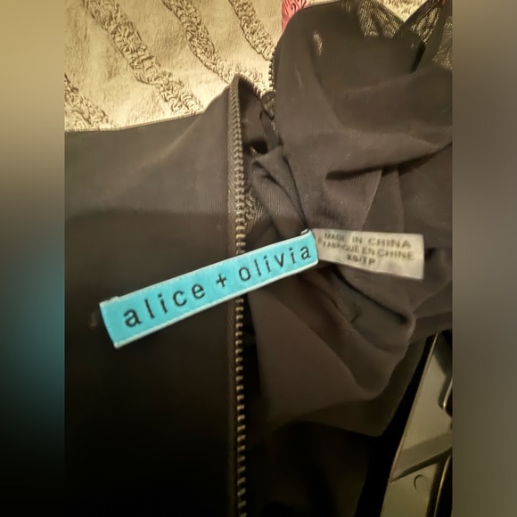 Slinky and shimmery black midi dress by Alice+Olivia. - Picture 2 of 5